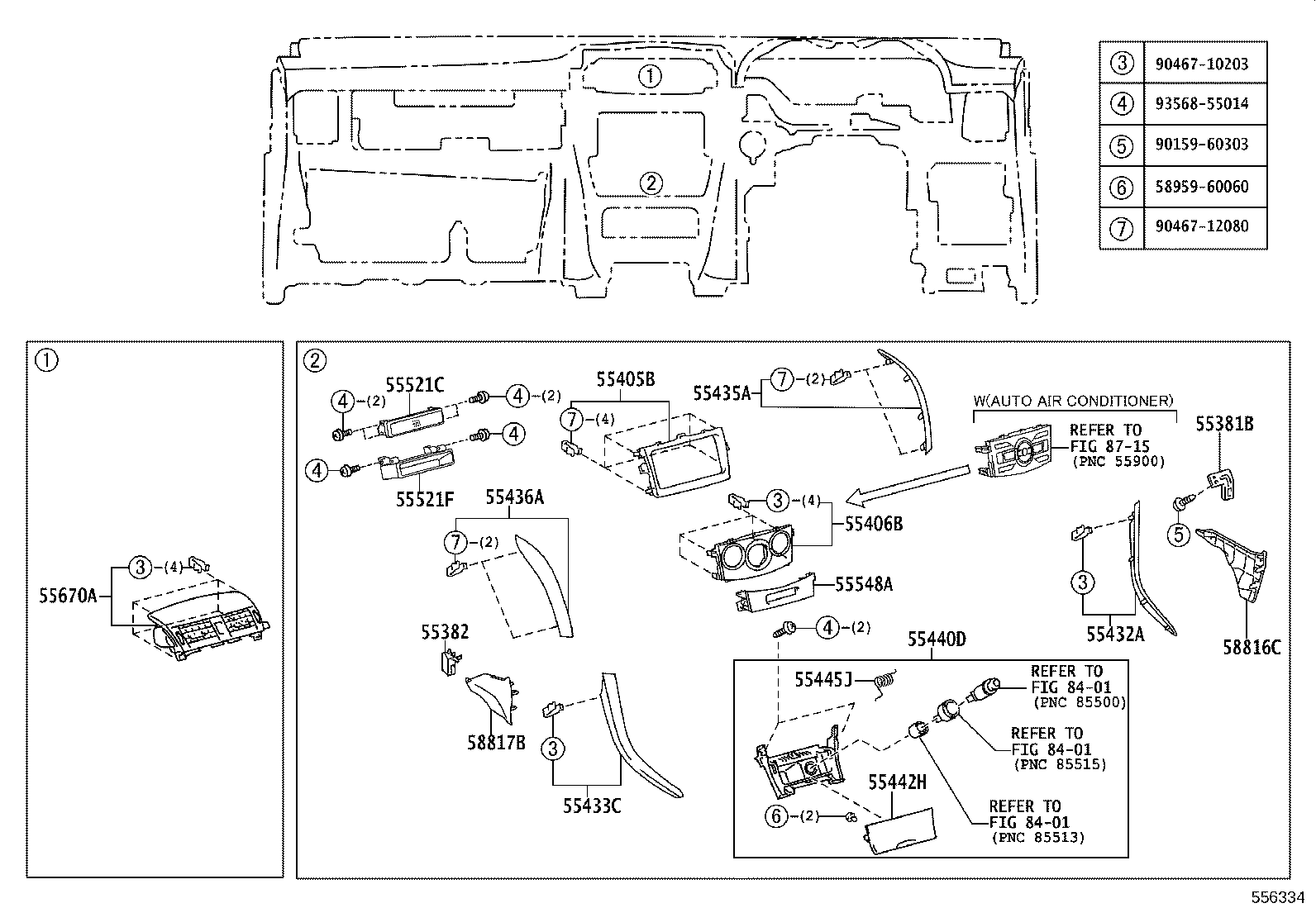 55307-02100 BRACE SUB-ASSY, INSTRUMENT PANEL, NO.2 product image