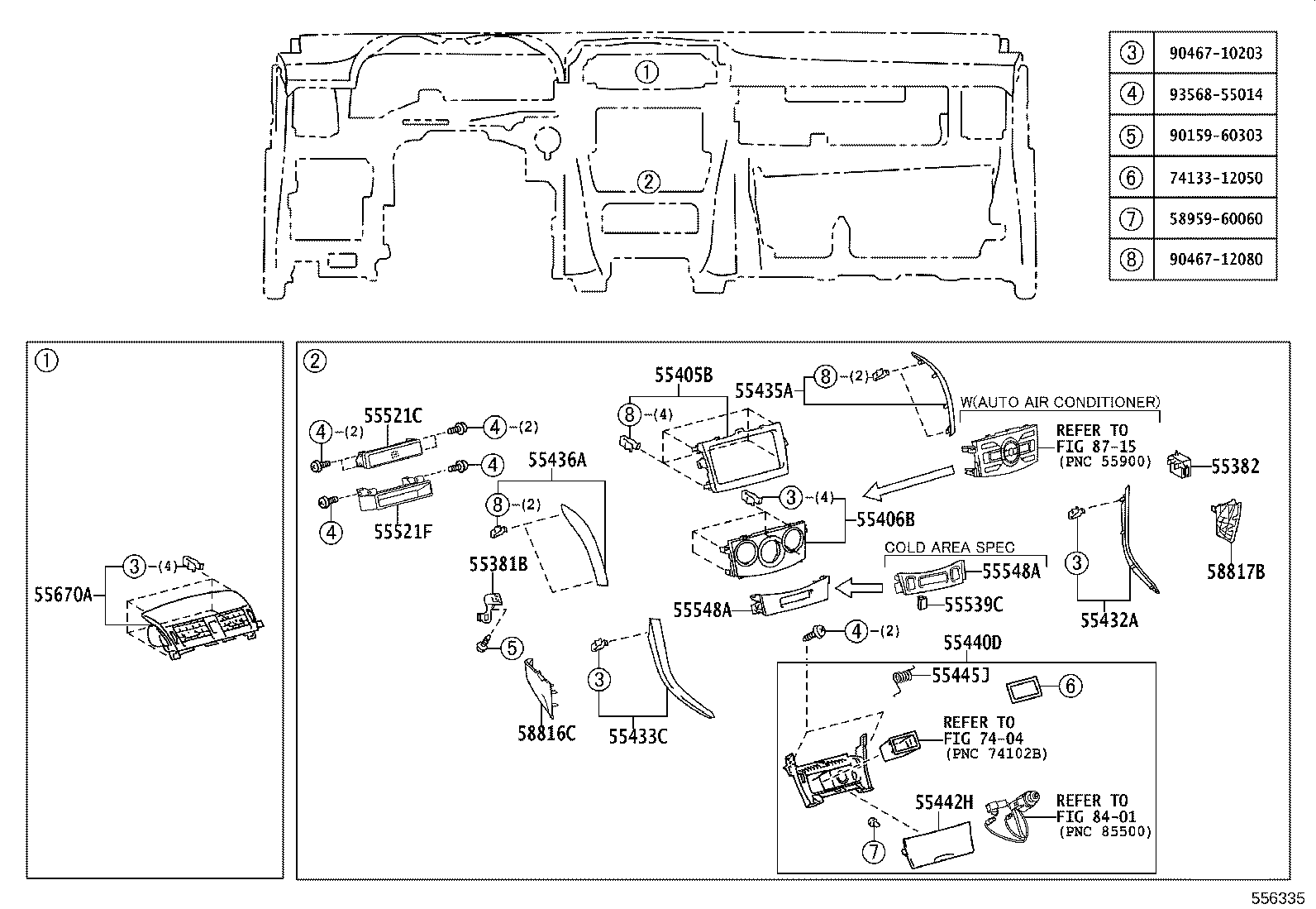 55307-02100 BRACE SUB-ASSY, INSTRUMENT PANEL, NO.2 product image