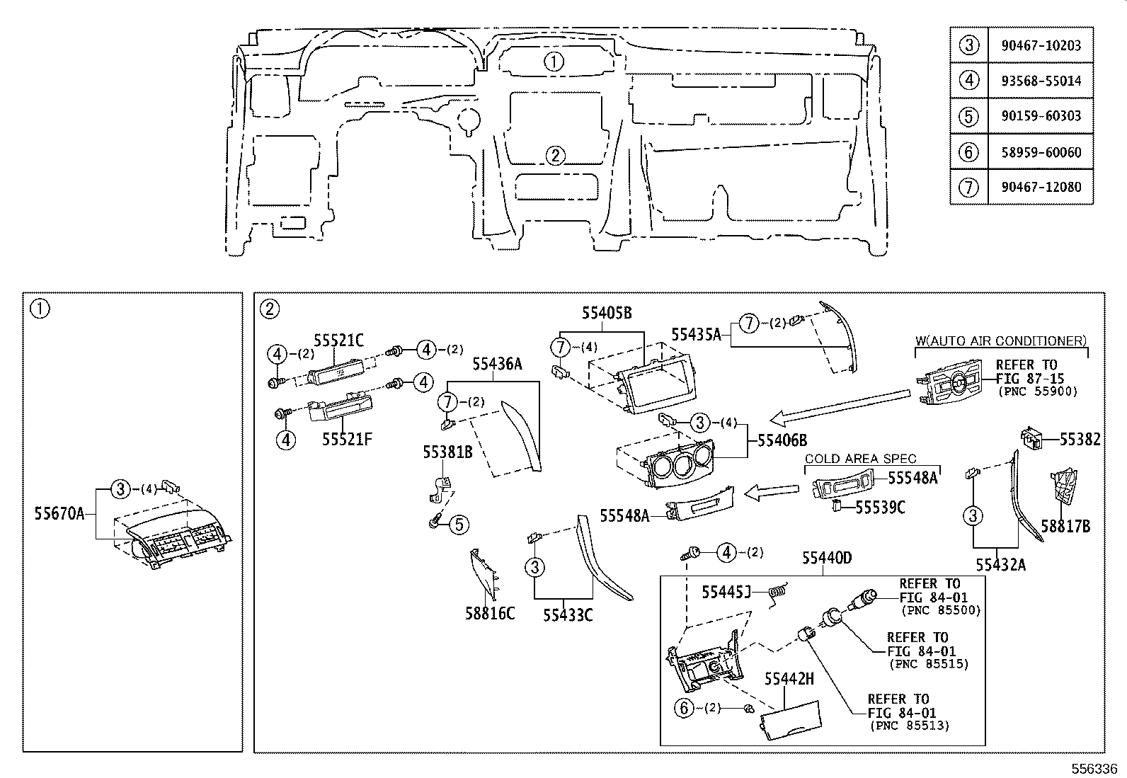 55307-02100 BRACE SUB-ASSY, INSTRUMENT PANEL, NO.2 product image