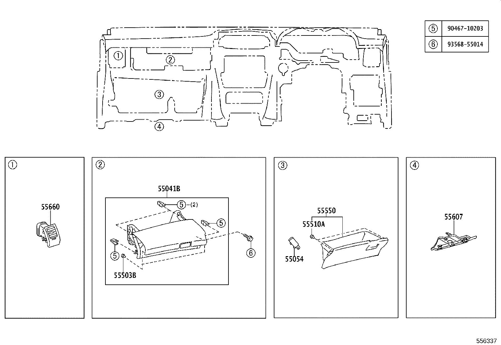55307-02100 BRACE SUB-ASSY, INSTRUMENT PANEL, NO.2 product image