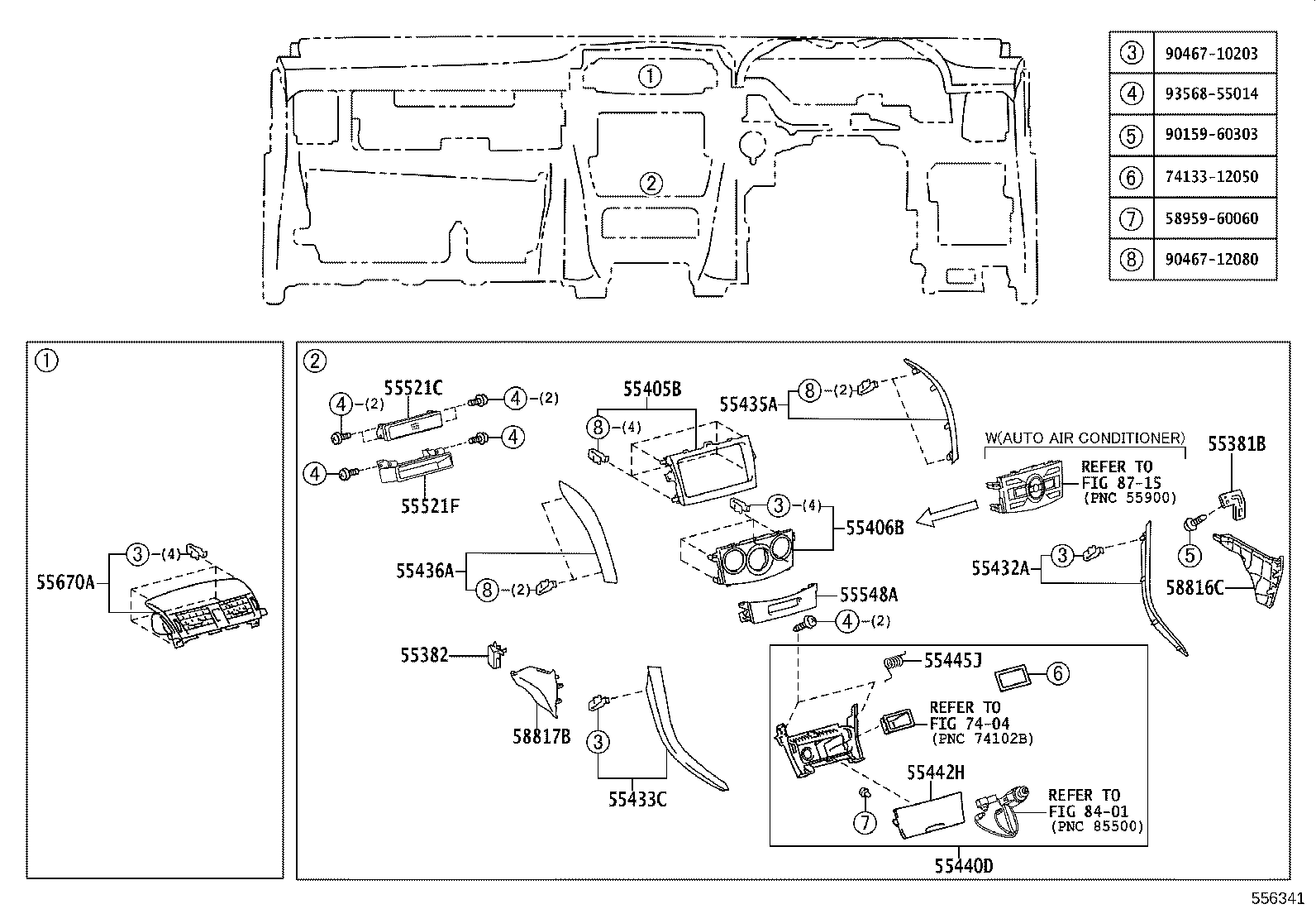 55355-02520 CUSHION, INSTRUMENT PANEL, NO.1 product image