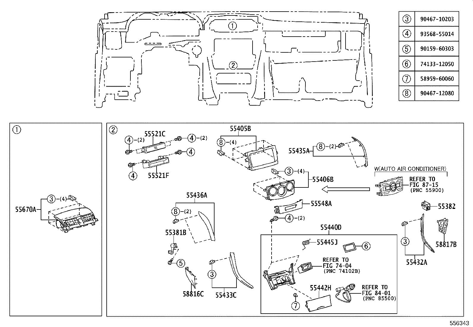 55355-02520 CUSHION, INSTRUMENT PANEL, NO.1 product image
