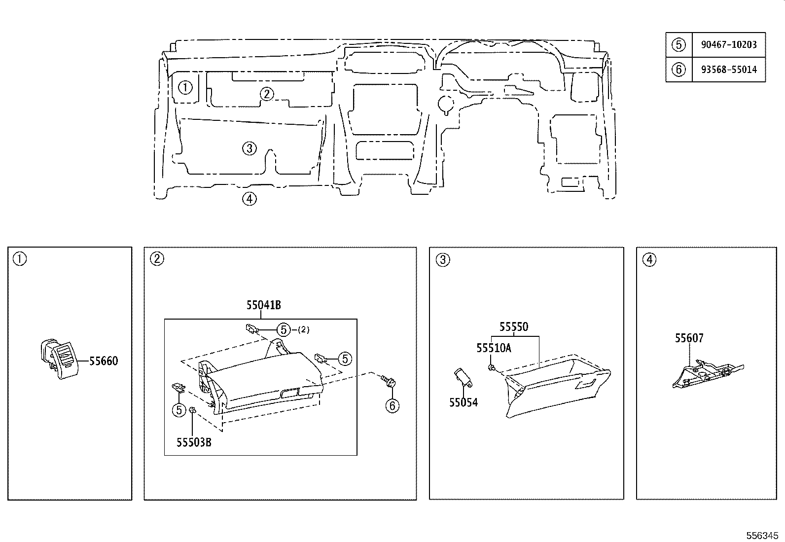 55355-02520 CUSHION, INSTRUMENT PANEL, NO.1 product image