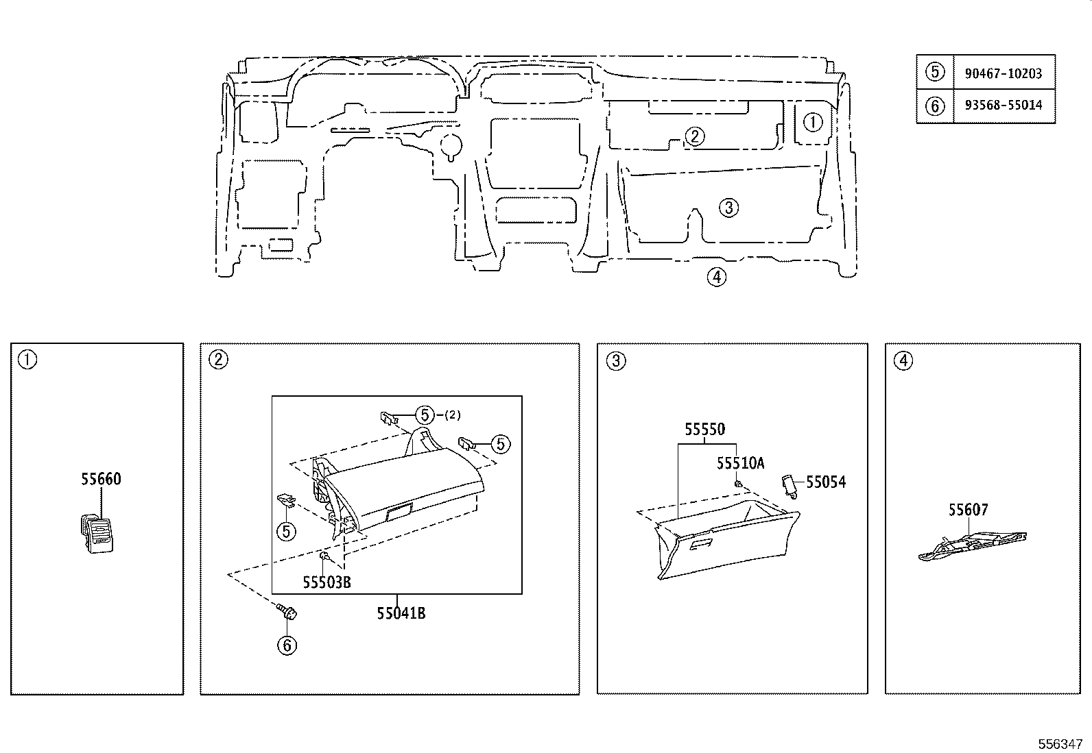 55355-02520 CUSHION, INSTRUMENT PANEL, NO.1 product image