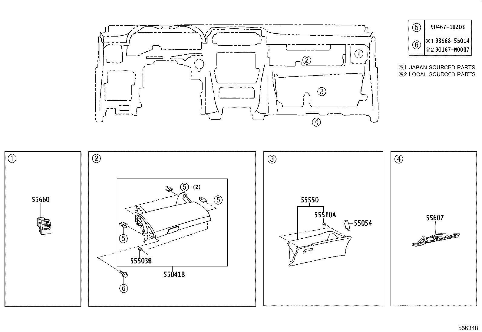 55355-02520 CUSHION, INSTRUMENT PANEL, NO.1 product image