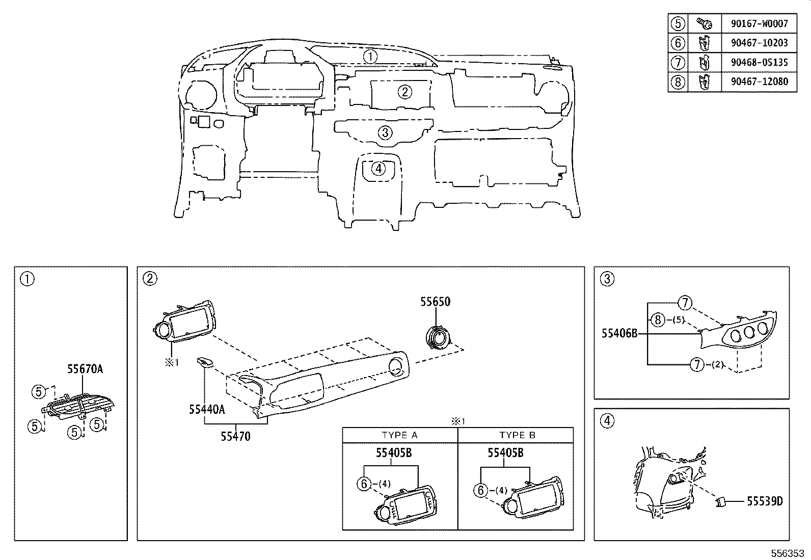 86451-0D080-C0 PANEL SUB-ASSY, INSTRUMENT CLUSTER FINISH, CENTER product image