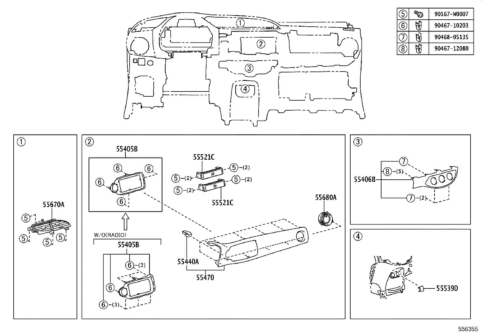 67773-07020 CLIP(FOR PANEL, INSTRUMENT CLUSTER FINISH) product image