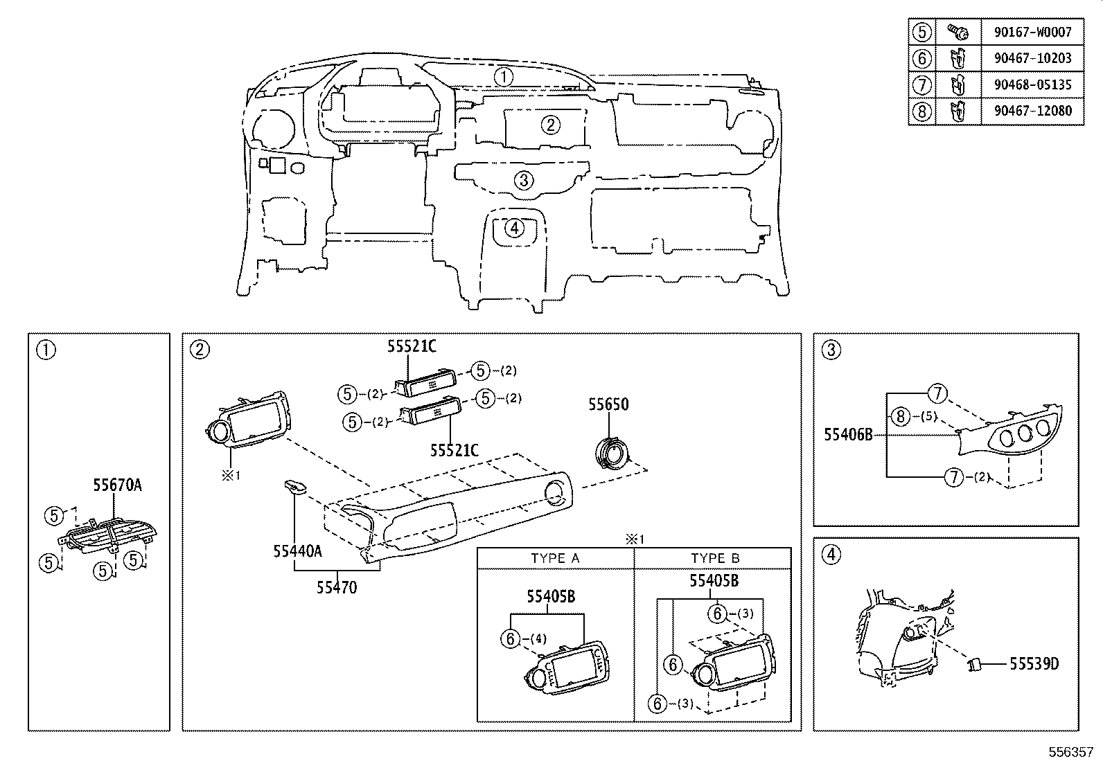 67773-07020 CLIP(FOR PANEL, INSTRUMENT CLUSTER FINISH) product image