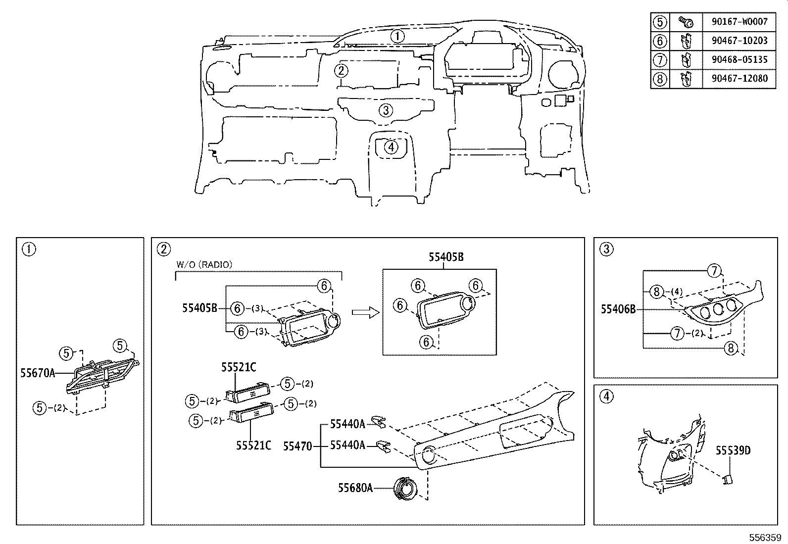 67773-07020 CLIP(FOR PANEL, INSTRUMENT CLUSTER FINISH) product image