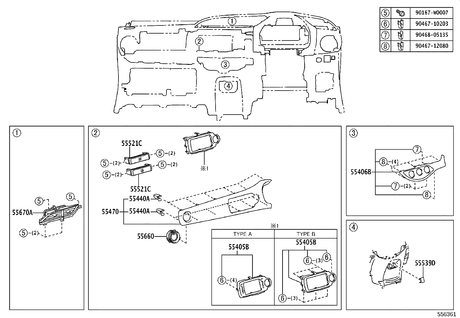 67773-07020 CLIP(FOR PANEL, INSTRUMENT CLUSTER FINISH) product image
