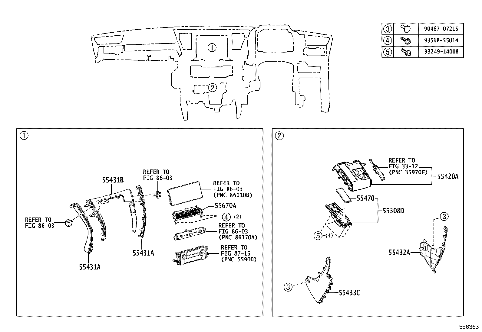 55476-58120 GARNISH, INSTRUMENT CLUSTER FINISH PANEL, NO.3 product image