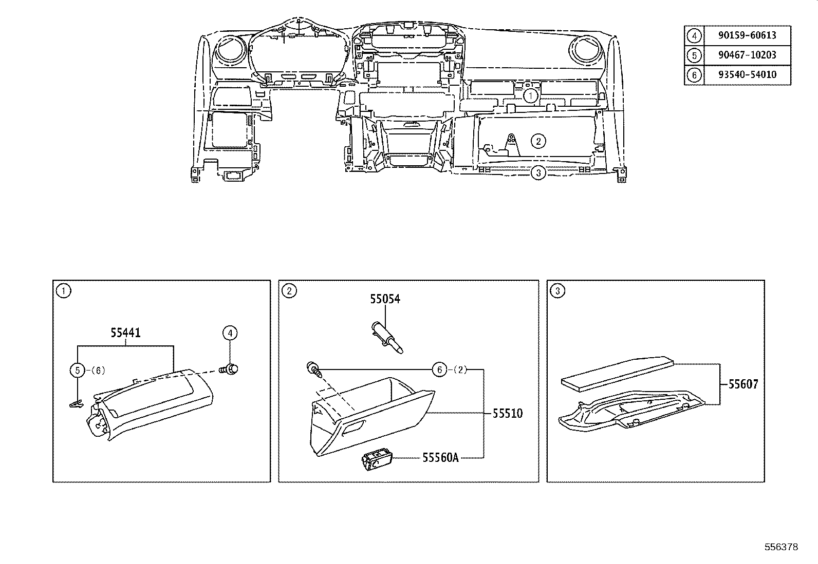 55358-0R010 CUSHION, INSTRUMENT PANEL, NO.4 product image