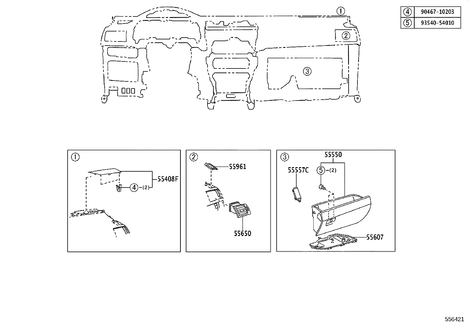 55401-05090-C0 PAD SUB-ASSY, INSTRUMENT PANEL SAFETY product image