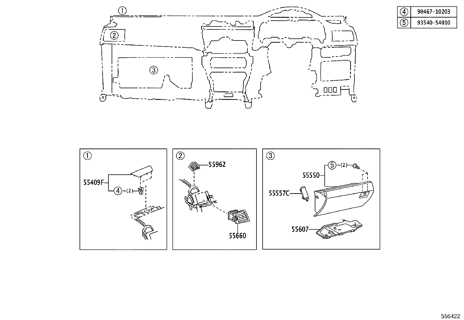 55401-05090-C0 PAD SUB-ASSY, INSTRUMENT PANEL SAFETY product image