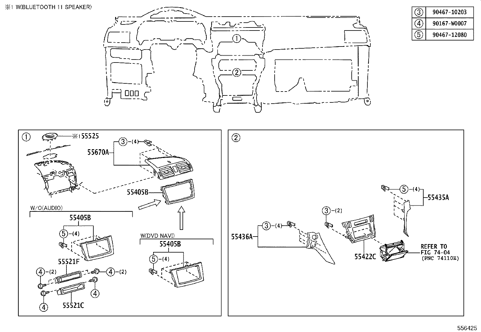 55307-05050 BRACE SUB-ASSY, INSTRUMENT PANEL, NO.2 product image