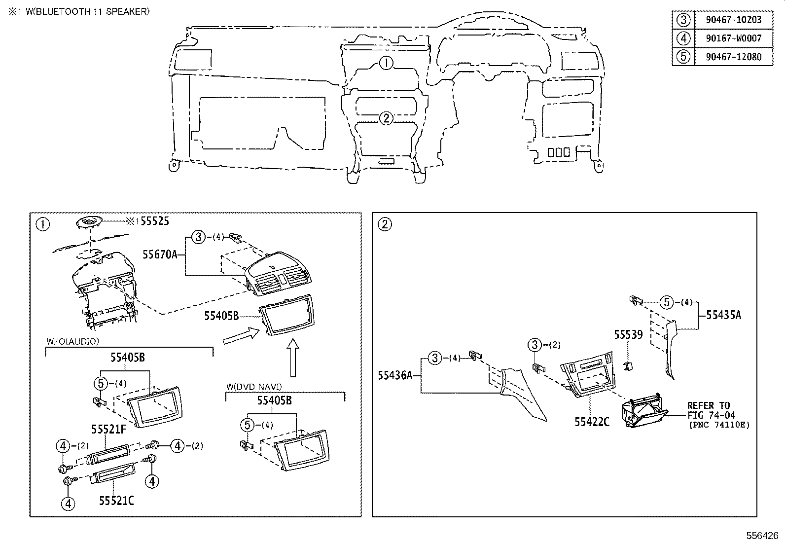 55307-05050 BRACE SUB-ASSY, INSTRUMENT PANEL, NO.2 product image