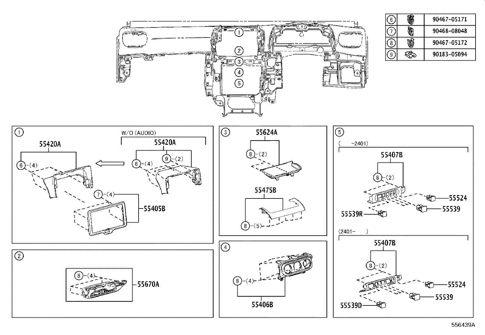 55453-52160 PAD, INSTRUMENT PANEL SAFETY, NO.1 product image