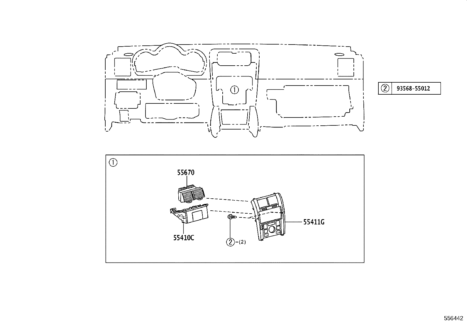 55306-21030 BRACE SUB-ASSY, INSTRUMENT PANEL TO COWL product image