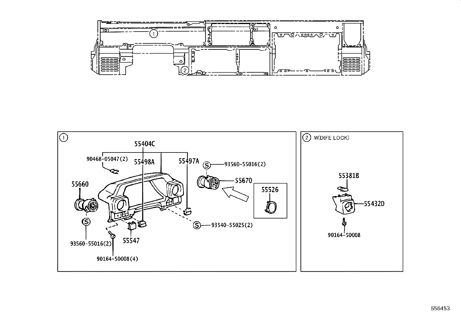 55304-60061 BRACKET SUB-ASSY, INSTRUMENT PANEL BRACKET MOUNTING product image