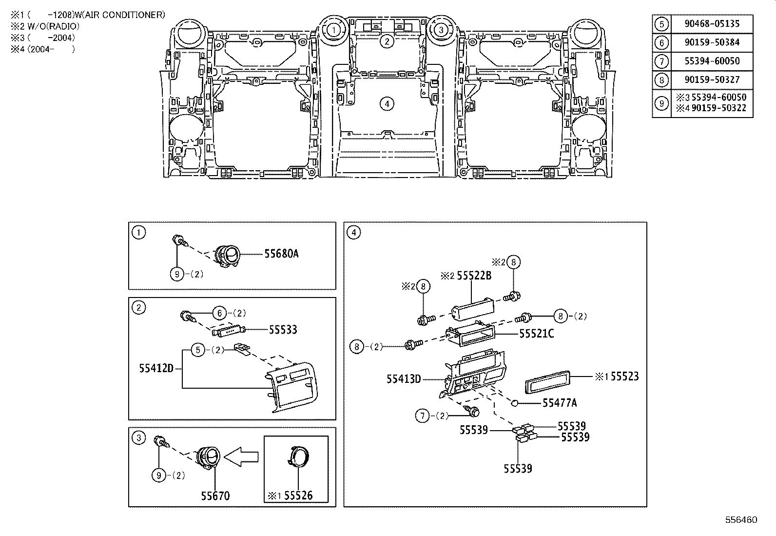 55304-60061 BRACKET SUB-ASSY, INSTRUMENT PANEL BRACKET MOUNTING product image