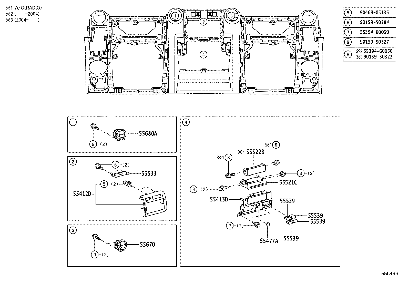 55304-60061 BRACKET SUB-ASSY, INSTRUMENT PANEL BRACKET MOUNTING product image