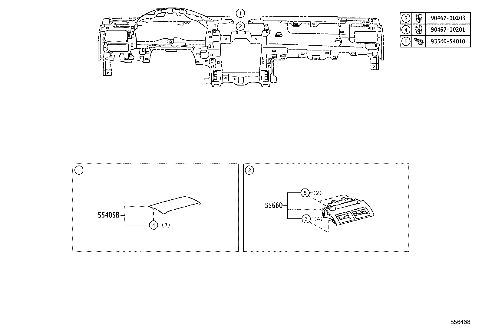 55375-06190 BRACKET, INSTRUMENT PANEL LOWER MOUNTING, NO.2 product image
