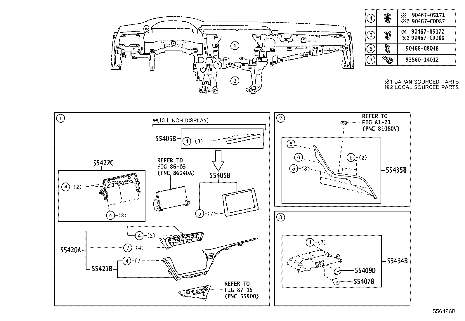 55405-06250 PANEL SUB-ASSY, INSTRUMENT CLUSTER FINISH, CENTER product image