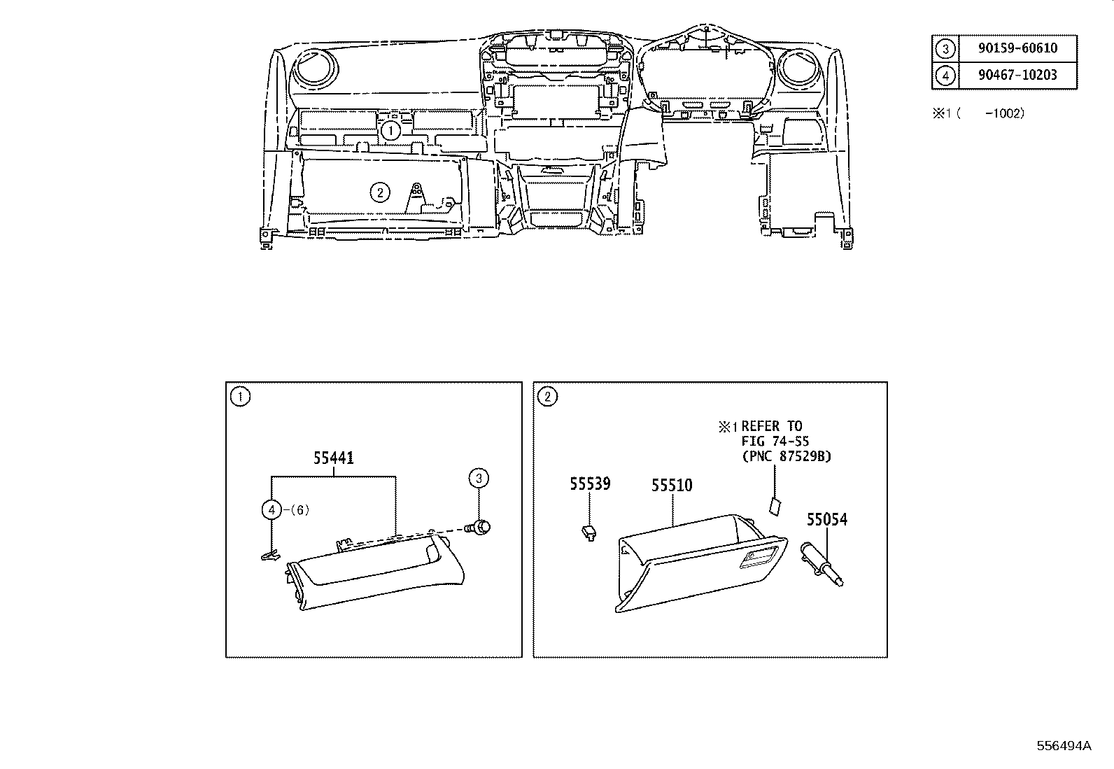 55550-42190 DOOR ASSY, GLOVE COMPARTMENT product image