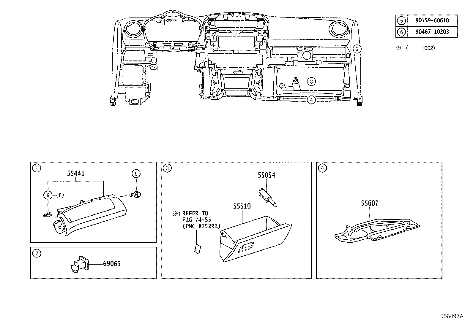 55306-42100 BRACE SUB-ASSY, INSTRUMENT PANEL, NO.1 product image