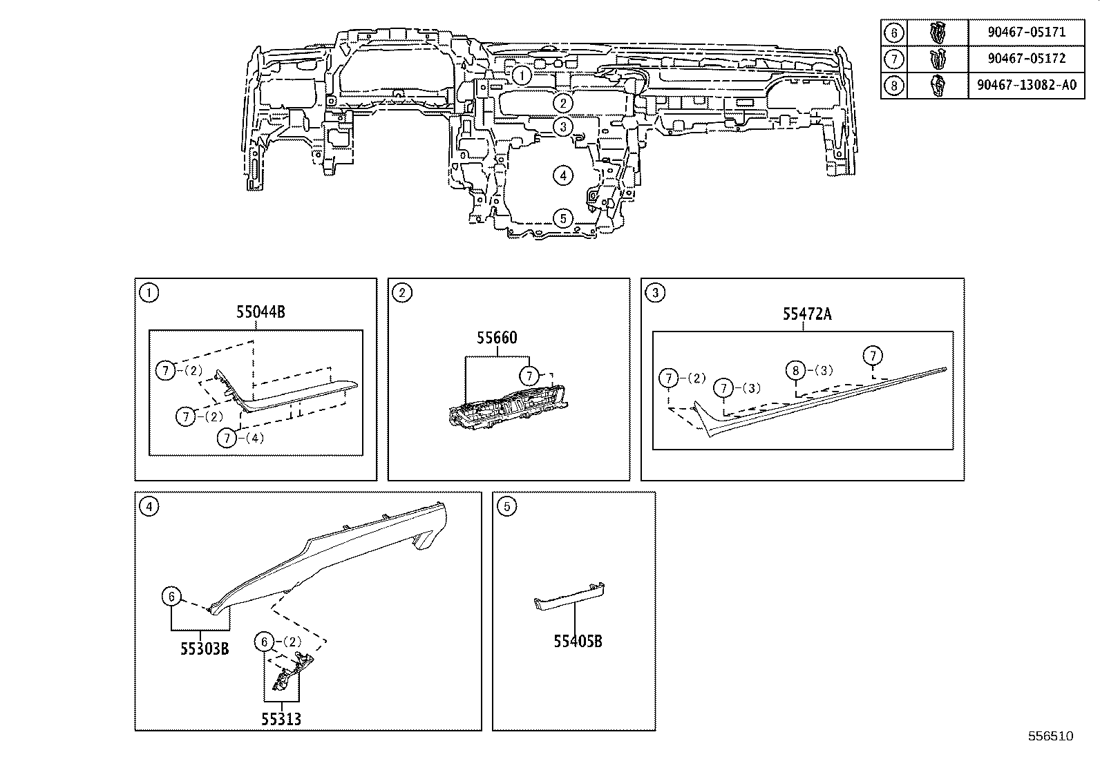 55405-33360 PANEL SUB-ASSY, INSTRUMENT CLUSTER FINISH, CENTER product image