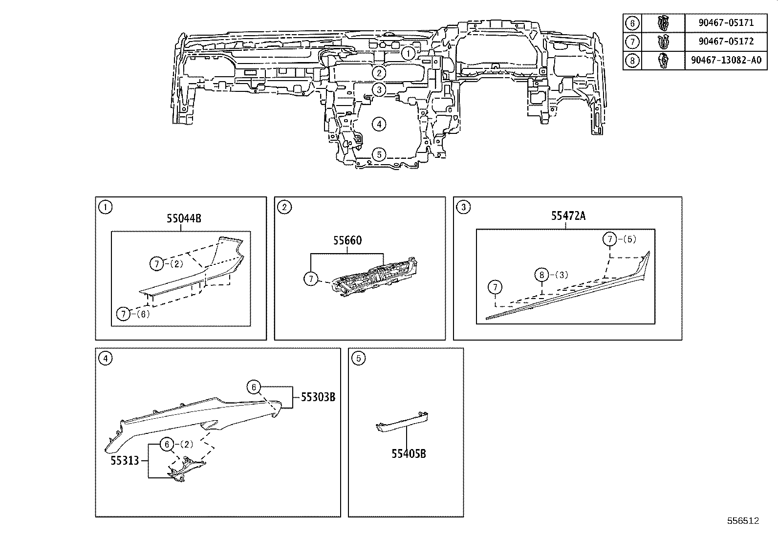 55405-33360 PANEL SUB-ASSY, INSTRUMENT CLUSTER FINISH, CENTER product image