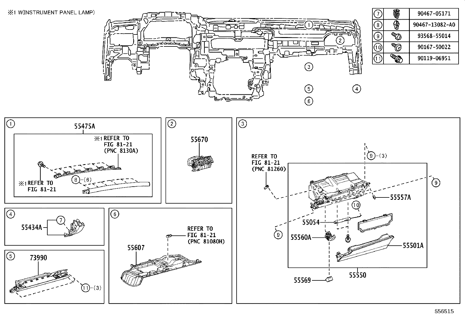 55405-33360 PANEL SUB-ASSY, INSTRUMENT CLUSTER FINISH, CENTER product image