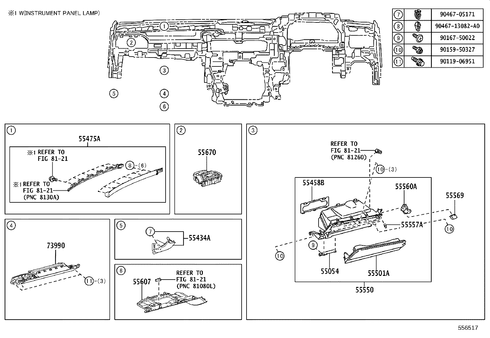 55405-33360 PANEL SUB-ASSY, INSTRUMENT CLUSTER FINISH, CENTER product image