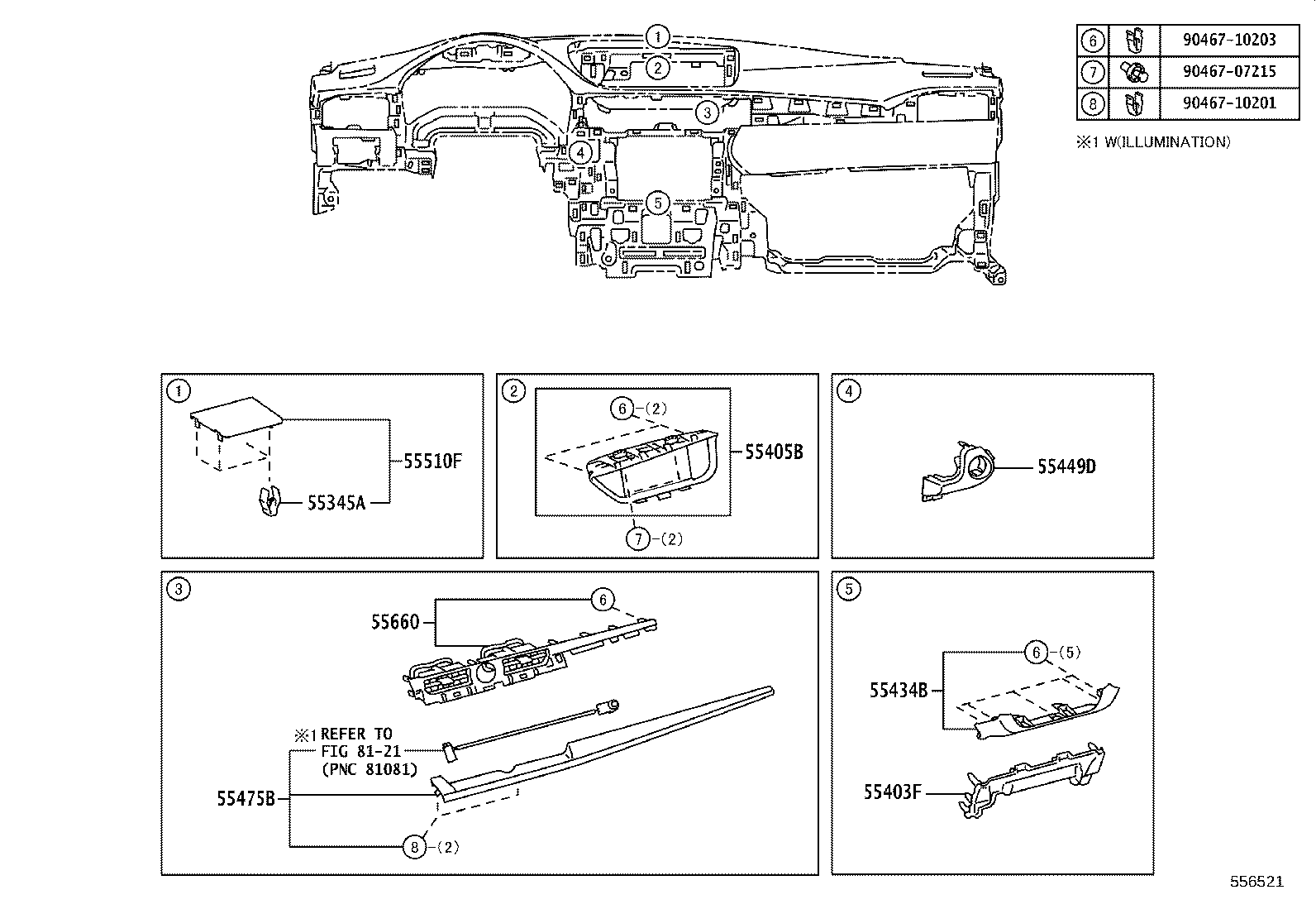 55405-33320 PANEL SUB-ASSY, INSTRUMENT CLUSTER FINISH, CENTER product image