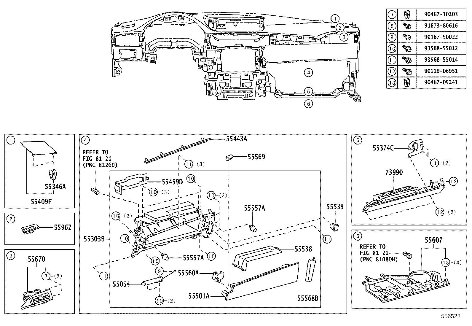 55405-33320 PANEL SUB-ASSY, INSTRUMENT CLUSTER FINISH, CENTER product image