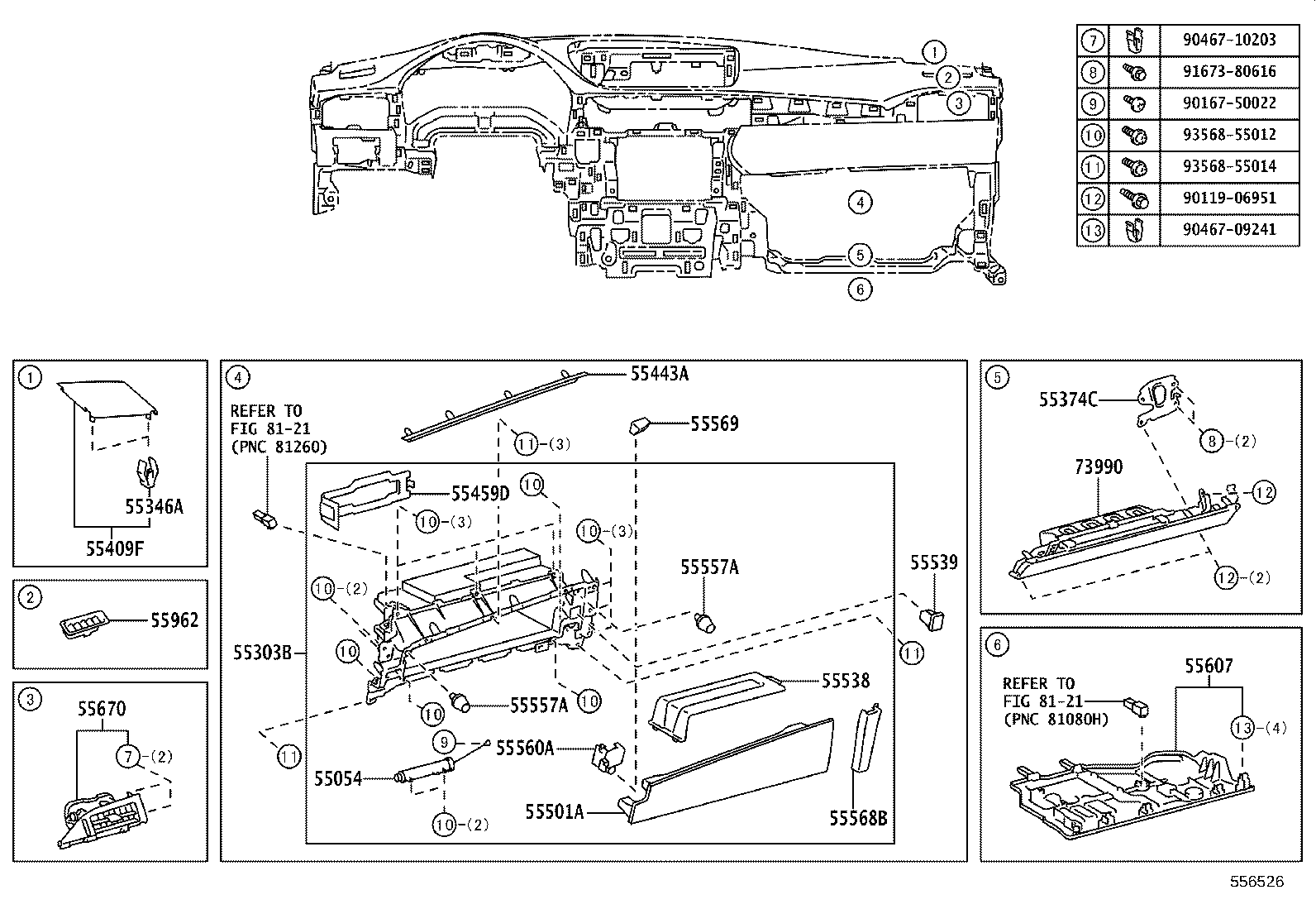 55405-33280 PANEL SUB-ASSY, INSTRUMENT CLUSTER FINISH, CENTER product image