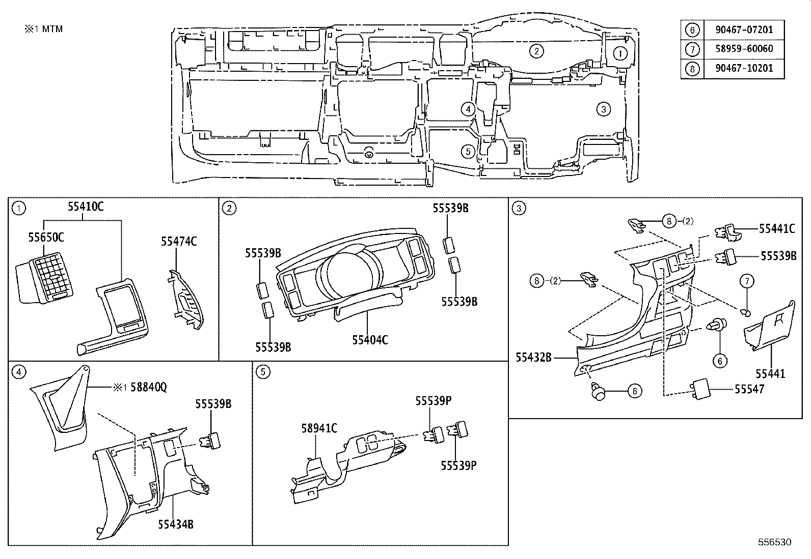 55404-26410 PANEL SUB-ASSY, INSTRUMENT CLUSTER FINISH, NO.2 product image