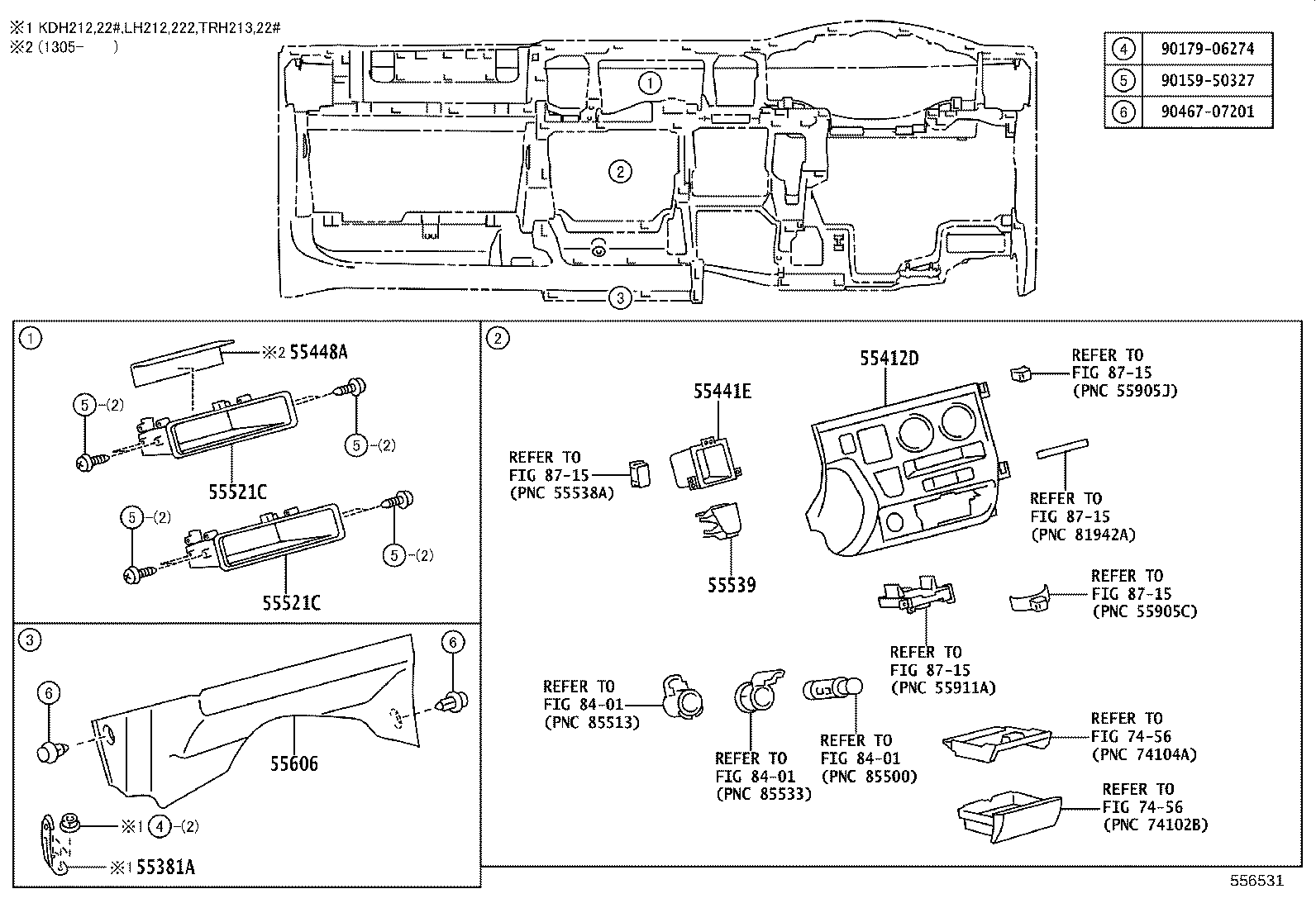 55404-26410 PANEL SUB-ASSY, INSTRUMENT CLUSTER FINISH, NO.2 product image
