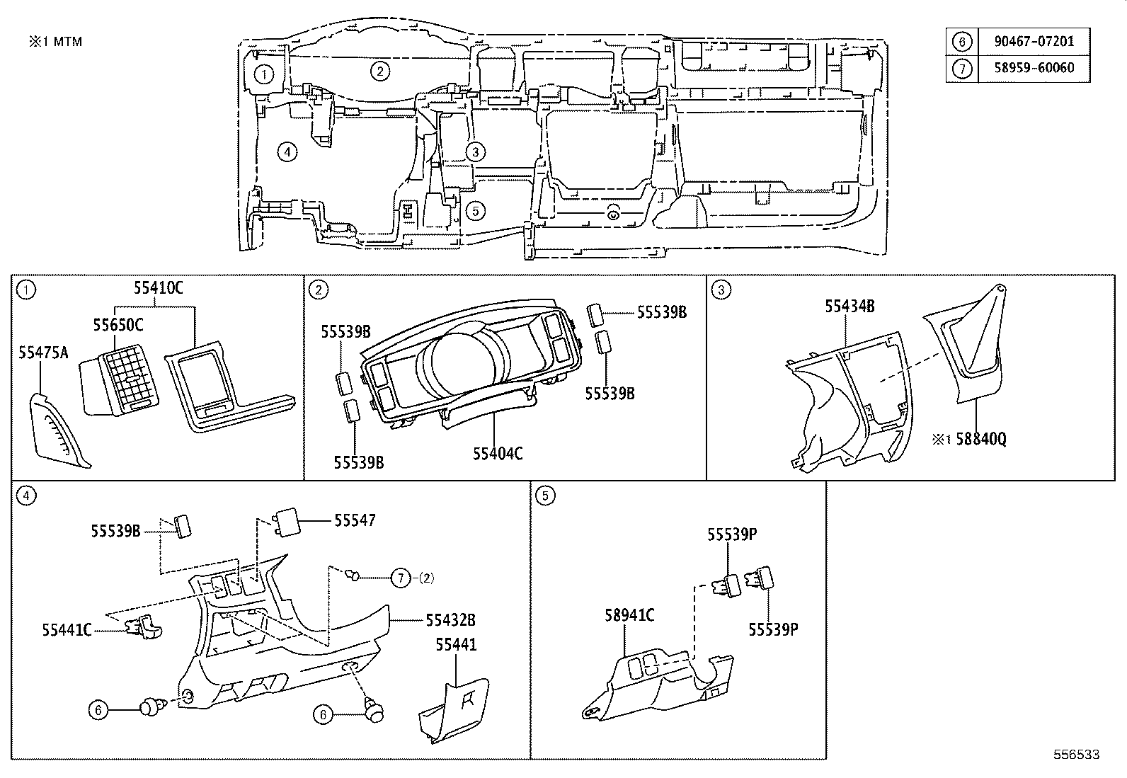 55404-26410 PANEL SUB-ASSY, INSTRUMENT CLUSTER FINISH, NO.2 product image