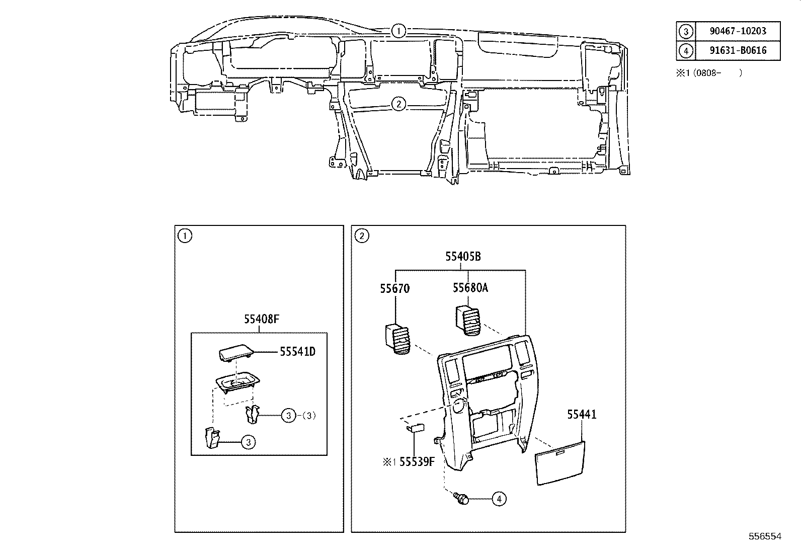 55046-35040 PANEL, INSTRUMENT PANEL FINISH, LOWER NO.2 product image