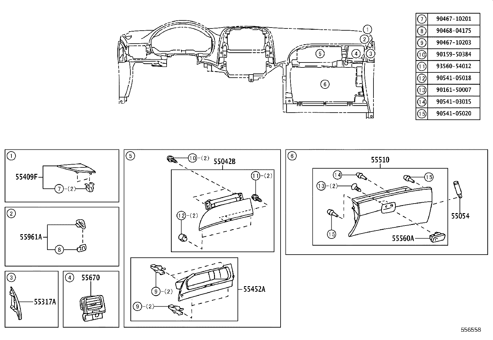 55425-08010 REINFORCEMENT, INSTRUMENT CLUSTER FINISH PANEL product image