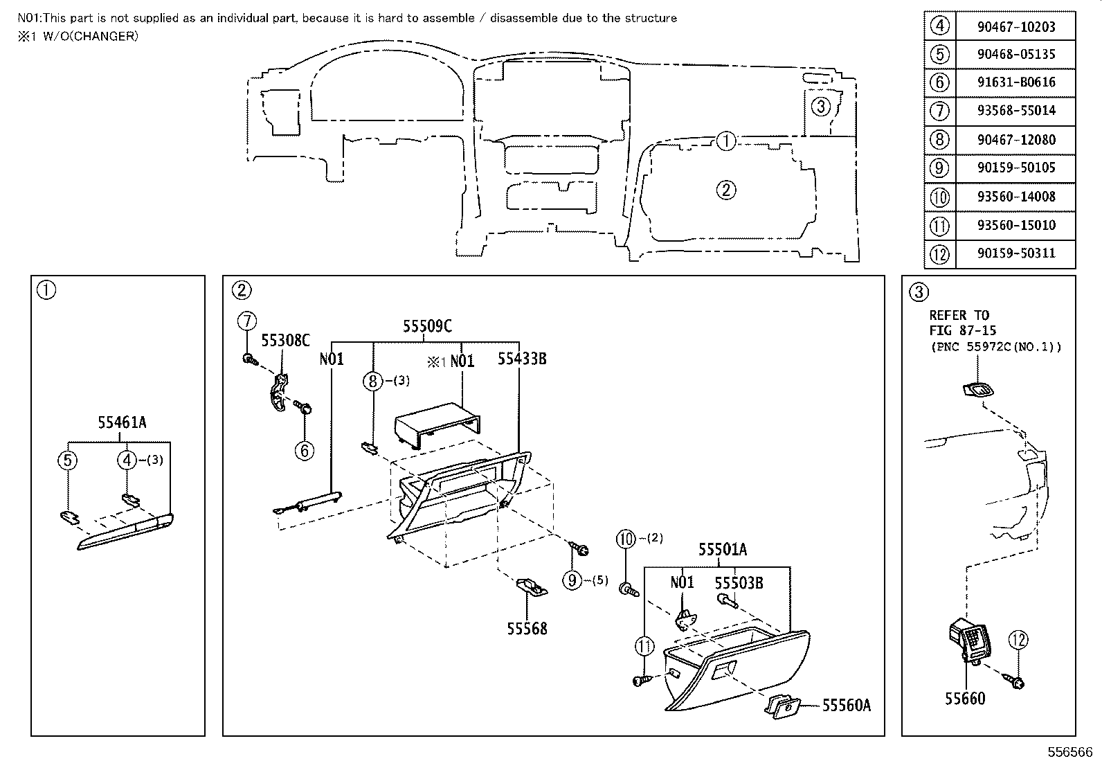 55461-60110 ORNAMENT, INSTRUMENT PANEL product image