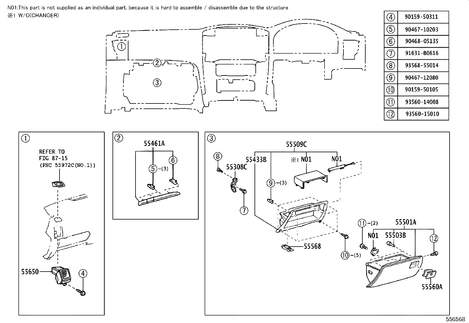 55330-60180 REINFORCEMENT, INSTRUMENT PANEL product image