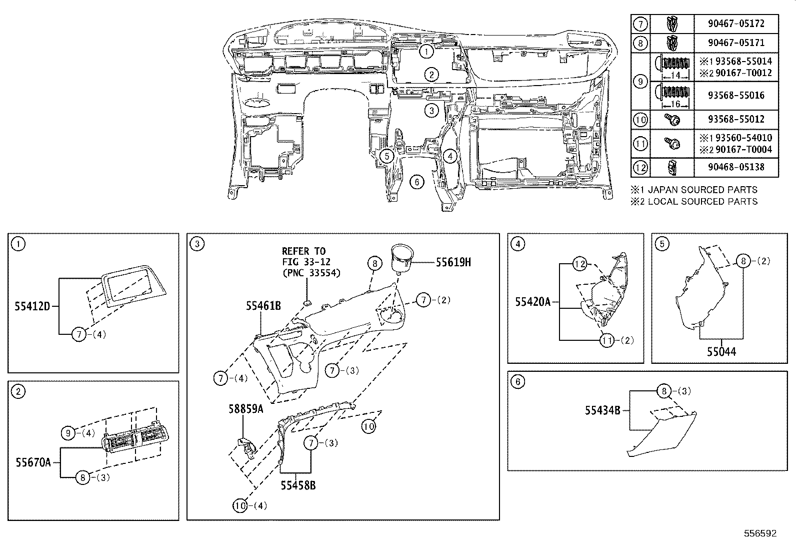 55307-0D010 BRACE SUB-ASSY, INSTRUMENT PANEL, NO.2 product image