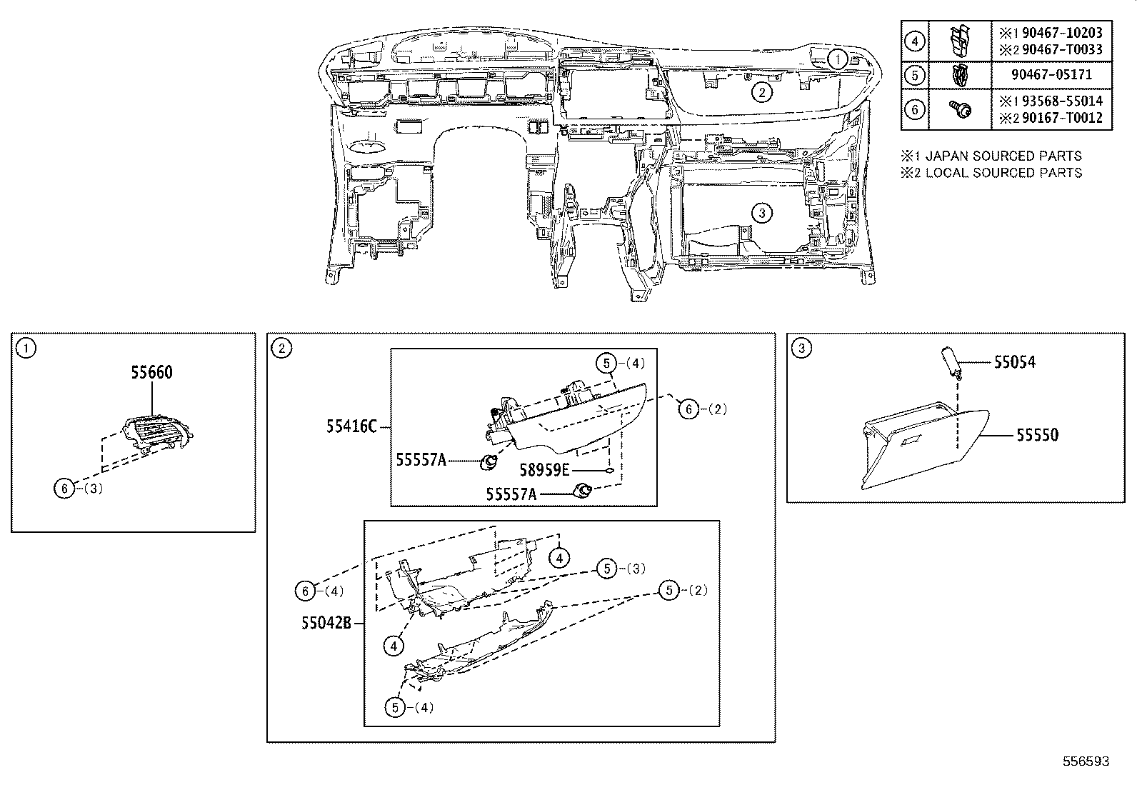 55307-0D010 BRACE SUB-ASSY, INSTRUMENT PANEL, NO.2 product image