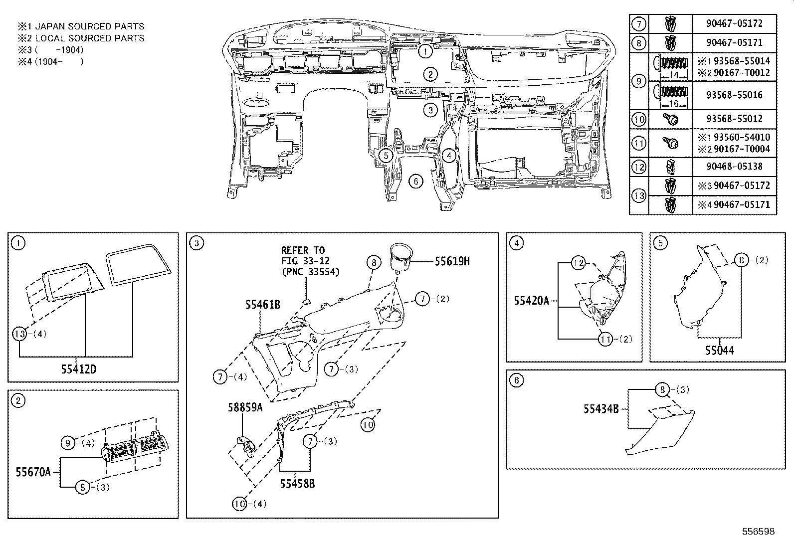 55307-0D010 BRACE SUB-ASSY, INSTRUMENT PANEL, NO.2 product image