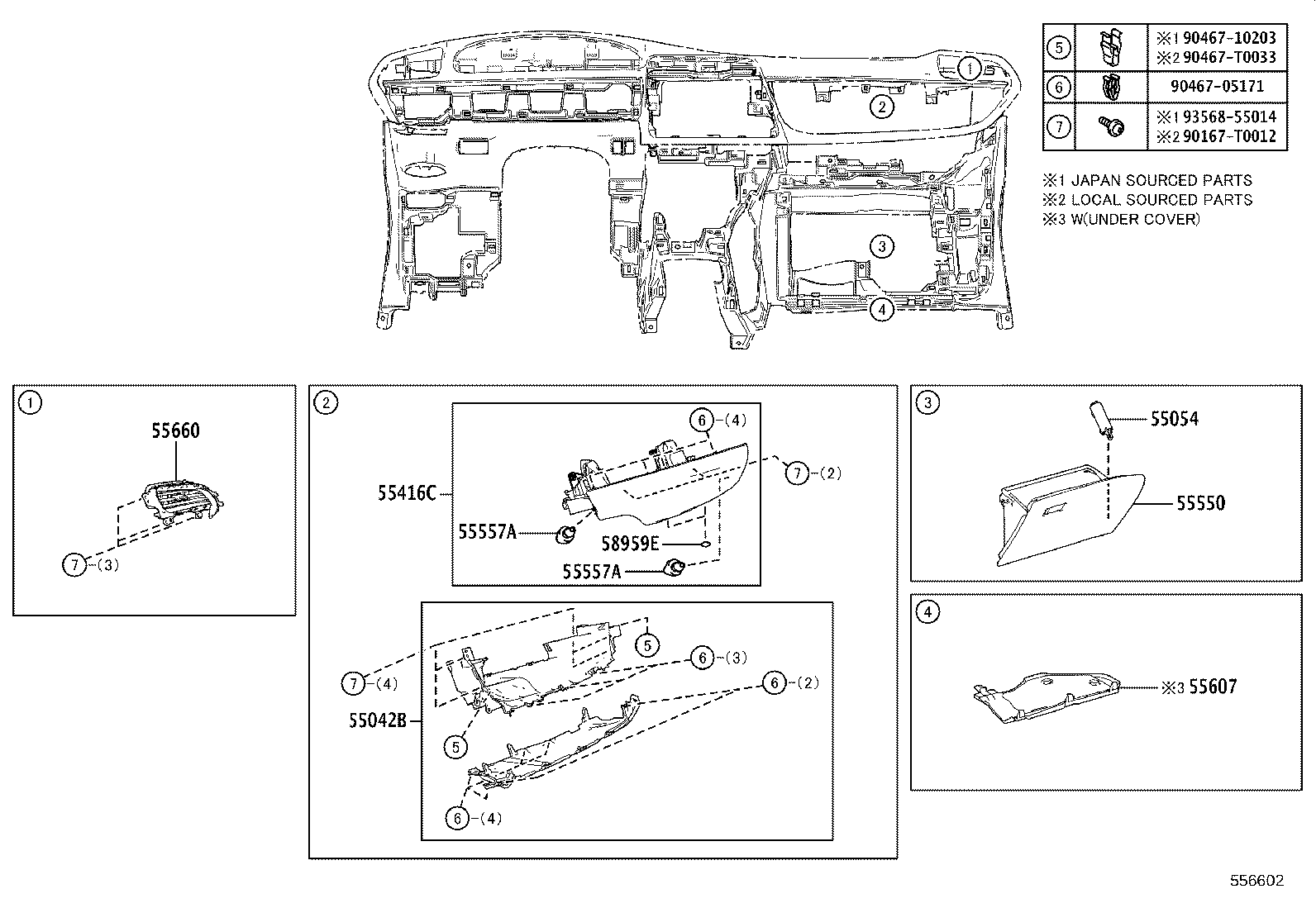 55307-0D010 BRACE SUB-ASSY, INSTRUMENT PANEL, NO.2 product image