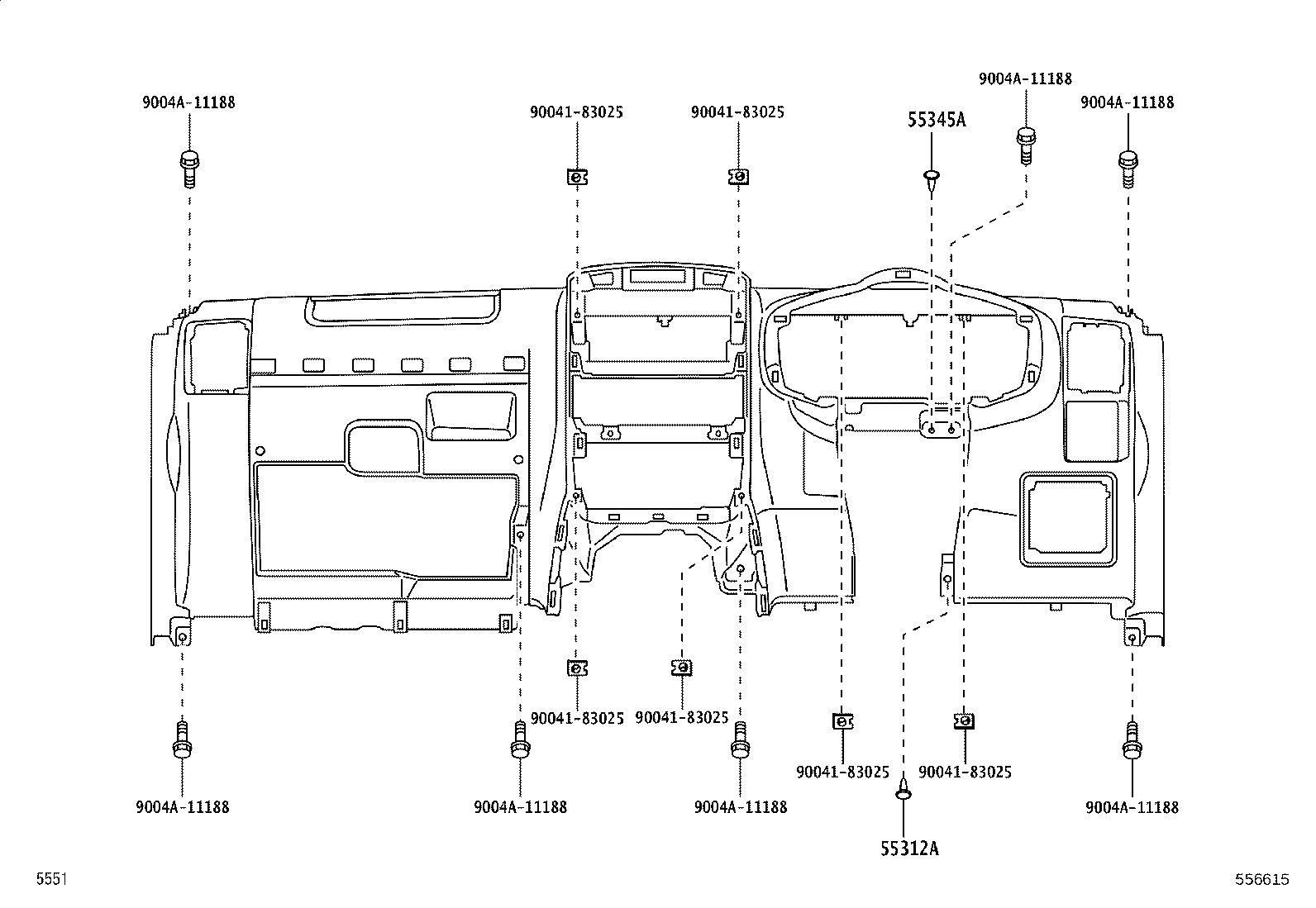 55405-BZ080 PANEL SUB-ASSY, INSTRUMENT CLUSTER FINISH, CENTER product image