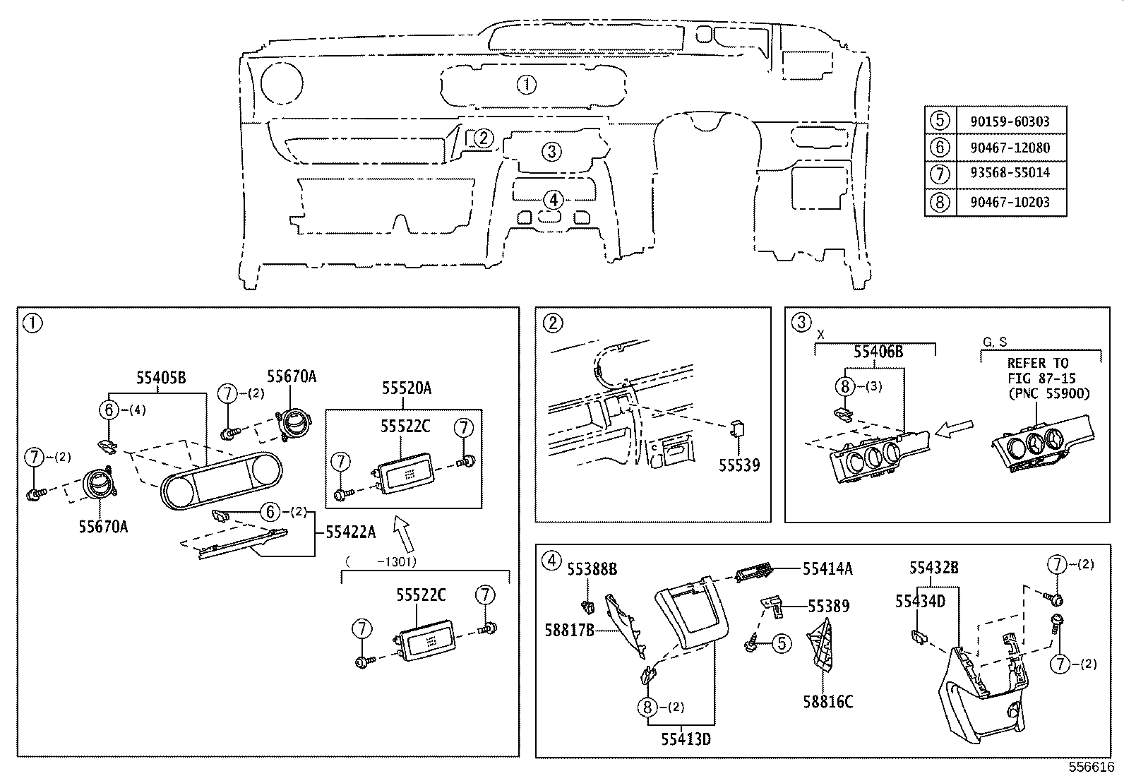 55539-12240 COVER, SPARE SWITCH HOLE product image