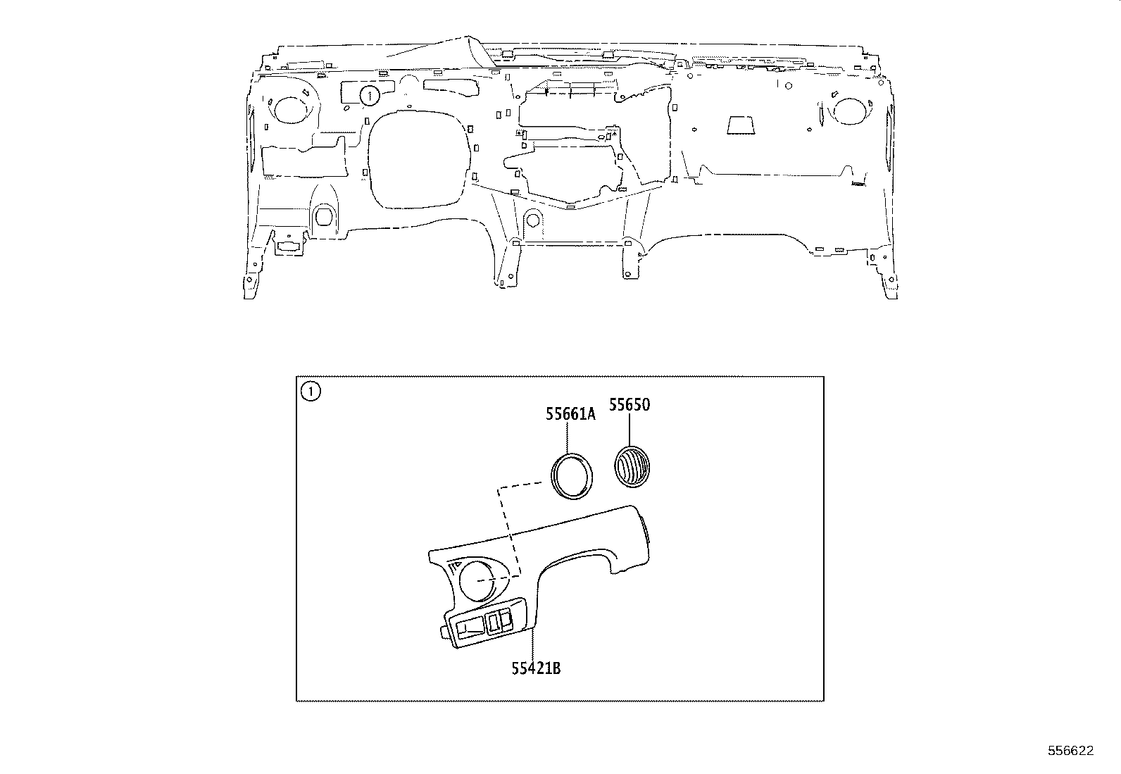 55355-0D110 CUSHION, INSTRUMENT PANEL, NO.1 product image